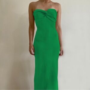 Ribbed Knit Bodycon Bandeau Strapless Maxi Long Dress! Size medium.